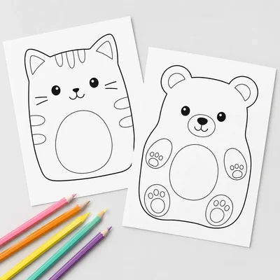 Desenhos de Paper Squishy em preto e branco para colorir