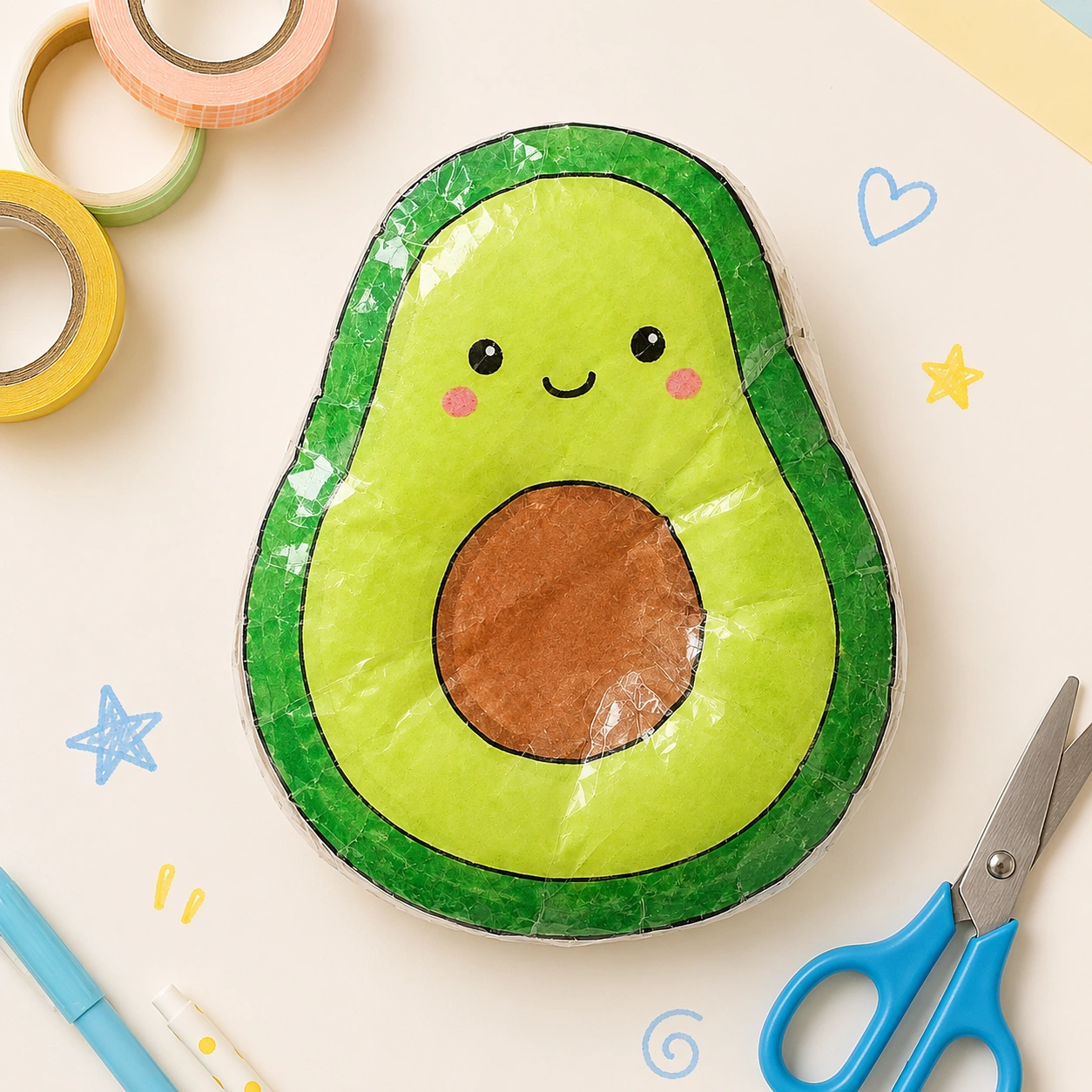 Diferentes opções e modelos de paper squishy já recortados e preenchidos