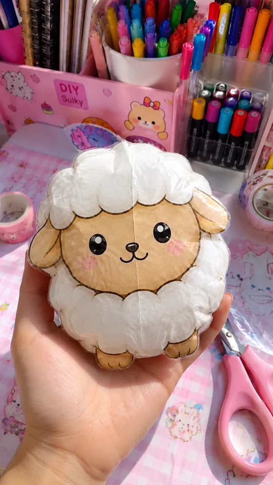 Exemplo de Paper Squishy montado e colorido