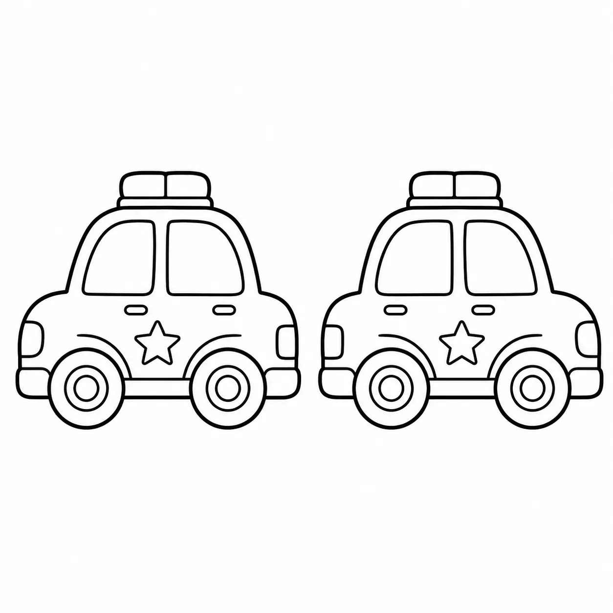 Molde de Paper Squishy de carro de polícia em preto e branco para colorir e imprimir grátis