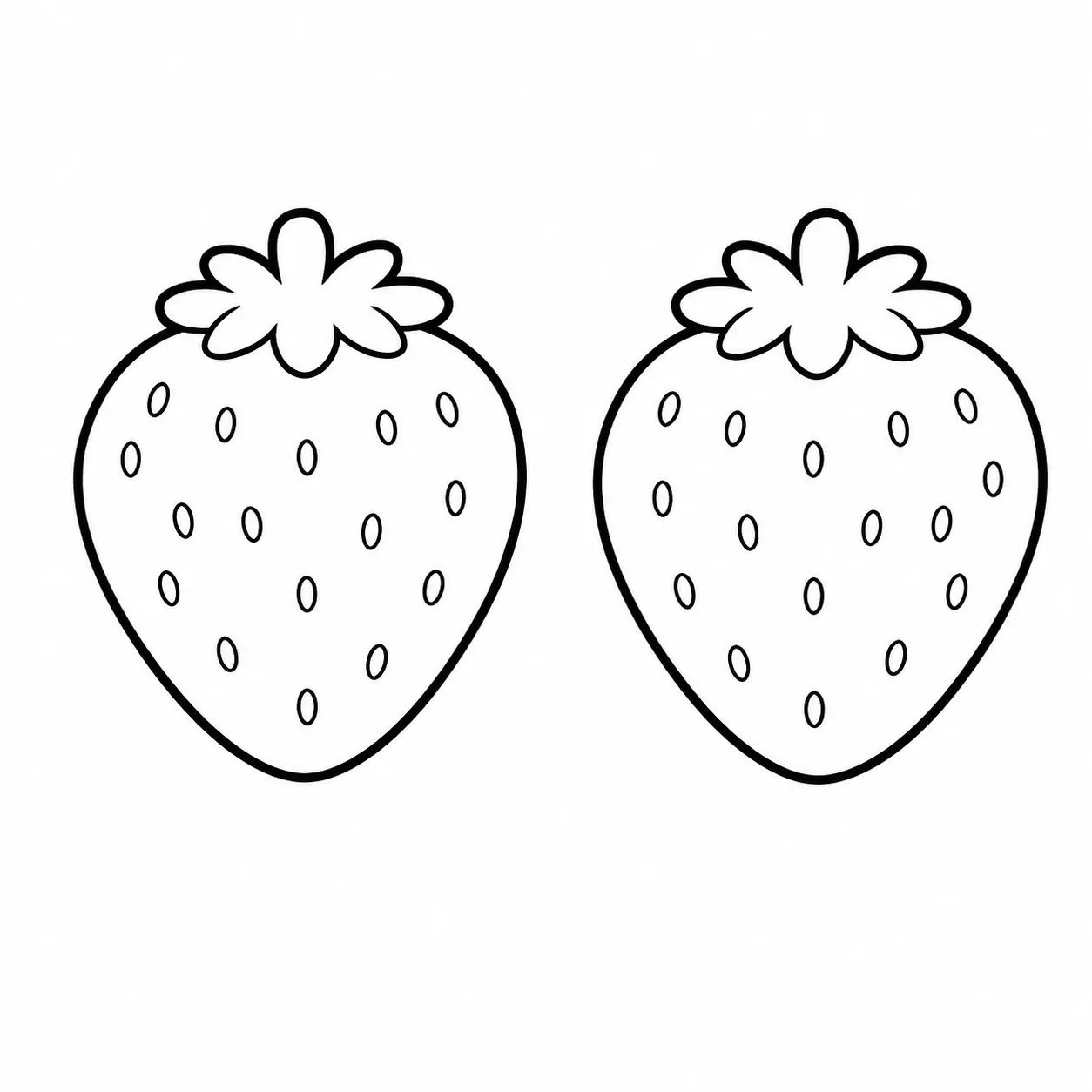 Molde de Paper Squishy de morango em preto e branco para colorir e imprimir grátis