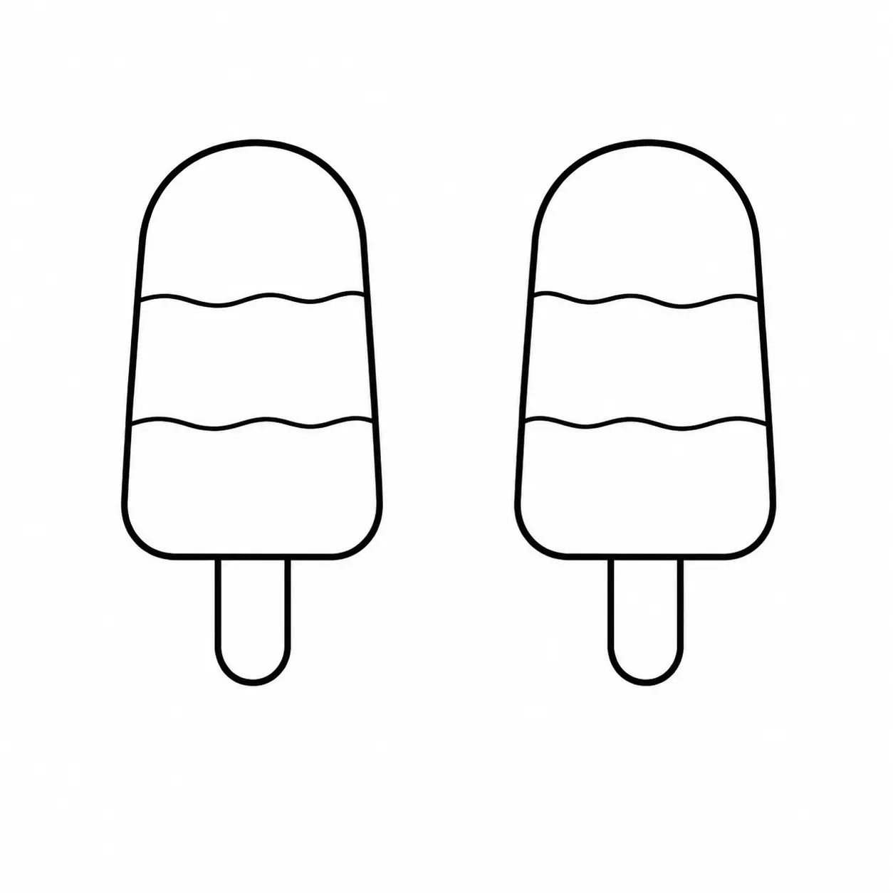 Molde de Paper Squishy de picolé em preto e branco para colorir e imprimir grátis