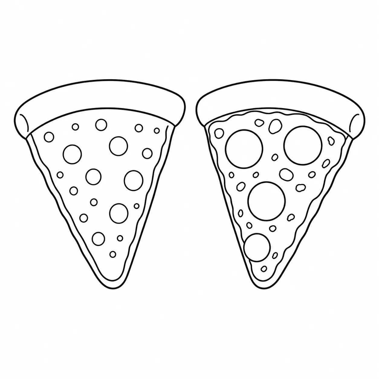 Molde de Paper Squishy de pizza em preto e branco para colorir e imprimir grátis