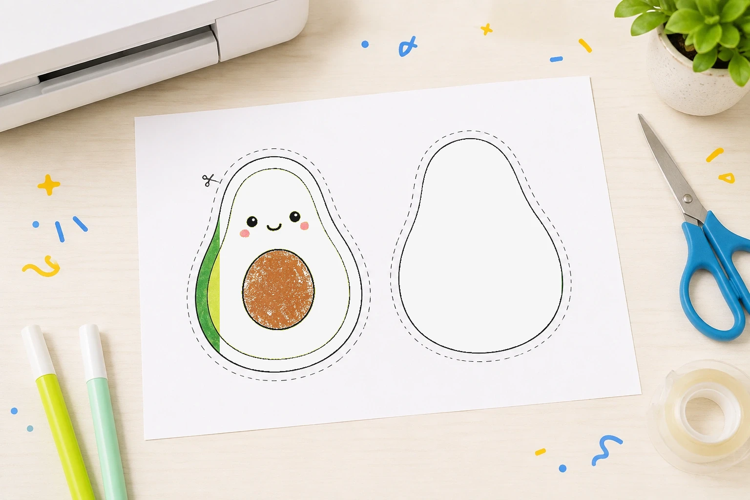 Passo 1: Molde em preto e branco saindo da impressora para fazer Paper Squishy